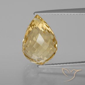 7.20ct Naturale Arancio dorato Citrino, Taglio briolette, VVS-VS
