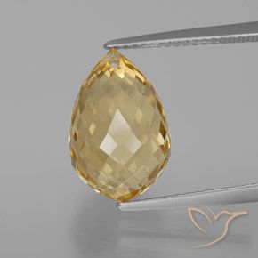 7.40ct Naturale Dorato chiaro Citrino, Taglio briolette, VVS-VS
