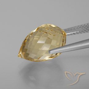 Citrino Dorato chiaro naturale da 7.40 ct, Taglio briolette, VVS-VS