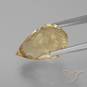 Citrino Dorato chiaro naturale da 8.24 ct, Taglio briolette, VVS-VS