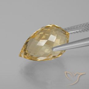 Citrino Dorato brunastro chiaro naturale da 7.56 ct, Taglio briolette, VVS