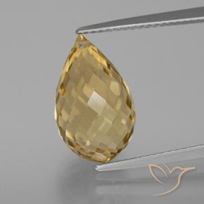 7.33ct Naturale Arancio dorato Citrino, Taglio briolette, VVS-VS