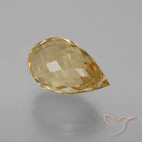 Citrino Arancio dorato naturale da 7.33 ct, Taglio briolette, VVS-VS