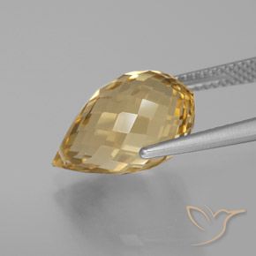 Citrino Arancio dorato naturale da 7.33 ct, Taglio briolette, VVS-VS