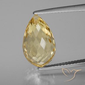 7.17ct Naturale Dorato chiaro Citrino, Taglio briolette, VVS