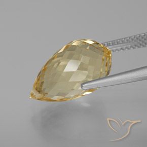 Citrino Dorato chiaro naturale da 7.17 ct, Taglio briolette, VVS