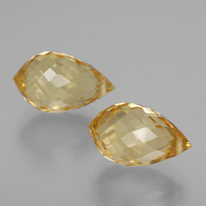 Citrino naturale dorato da 7,77 ct, briolette, VVS-VS