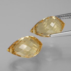 Citrino naturale dorato da 7,77 ct, briolette, VVS-VS