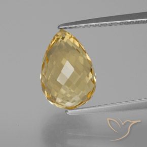 6.14ct Naturale Oro Citrino, Taglio briolette, VVS-VS