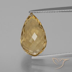 6.28ct Naturale Arancio dorato Citrino, Taglio briolette, VVS