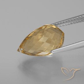 Citrino Arancio dorato naturale da 6.28 ct, Taglio briolette, VVS