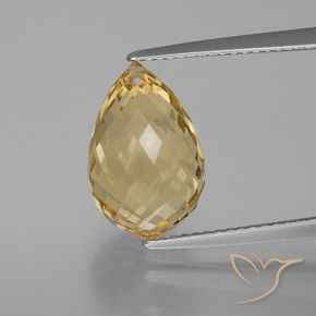 6.29ct Naturale Arancio dorato Citrino, Taglio briolette, VVS