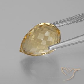 Citrino Arancio dorato naturale da 6.29 ct, Taglio briolette, VVS