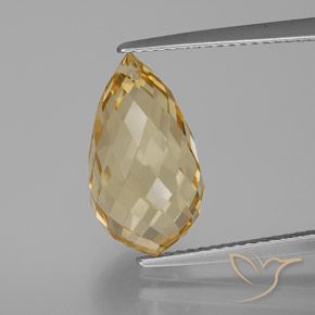 6.44ct Naturale Dorato chiaro Citrino, Taglio briolette, VVS