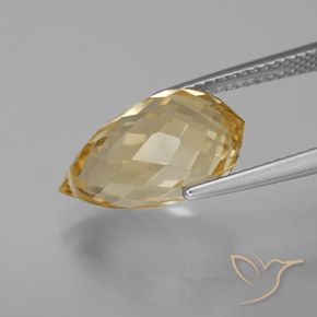 Citrino Dorato chiaro naturale da 6.44 ct, Taglio briolette, VVS