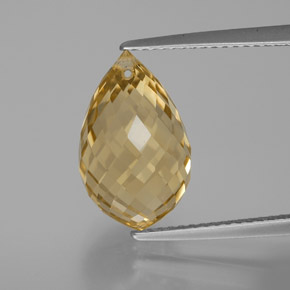 Citrino naturale dorato da 6,90 ct, briolette, VVS