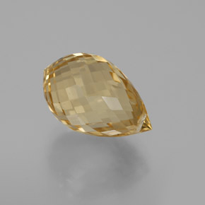 Citrino naturale dorato da 6,90 ct, briolette, VVS