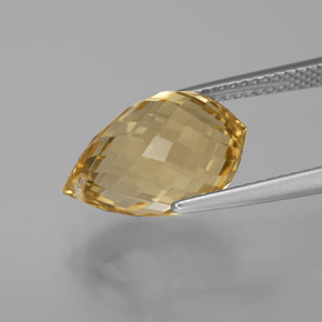 Citrino naturale dorato da 6,90 ct, briolette, VVS