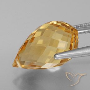 Citrino Dorato naturale da 6.21 ct, Taglio briolette, VVS