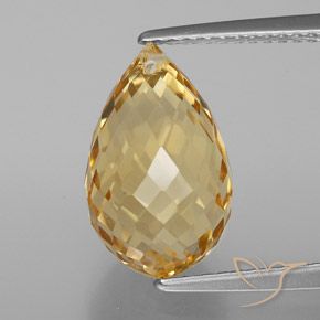 5.70ct Naturale Arancio dorato Citrino, Taglio briolette, VVS