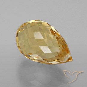 Citrino Arancio dorato naturale da 5.70 ct, Taglio briolette, VVS