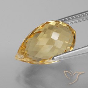 Citrino Arancio dorato naturale da 5.70 ct, Taglio briolette, VVS