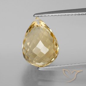 5.41ct Naturale Arancione-Oro Citrino, Taglio briolette, VVS-VS