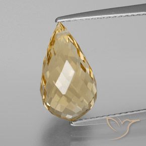 4.93ct Naturale Arancione-Oro Citrino, Taglio briolette, VS