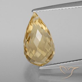 4.71ct Naturale Arancione-Oro Citrino, Taglio briolette, VVS-VS