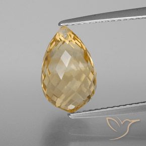 4.30ct Naturale Arancione-Oro Citrino, Taglio briolette, VVS-VS