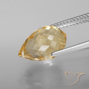 Citrino Arancione-Oro naturale da 4.30 ct, Taglio briolette, VVS-VS