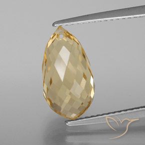 4.68ct Naturale Arancione-Oro Citrino, Taglio briolette, VVS-VS