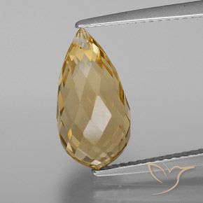 4.70ct Naturale Arancione-Oro Citrino, Taglio briolette, VVS-VS