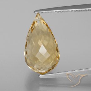 6.13ct Naturale Arancione-Oro Citrino, Taglio briolette, VVS