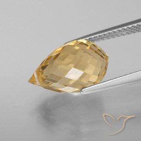 Citrino Dorato naturale da 5.05 ct, Taglio briolette, VVS-VS