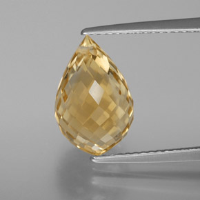 Citrino arancione-oro naturale da 5,50 ct, taglio briolette, VVS-VS