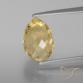 4.98ct Naturale Arancione-Oro Citrino, Taglio briolette, VVS
