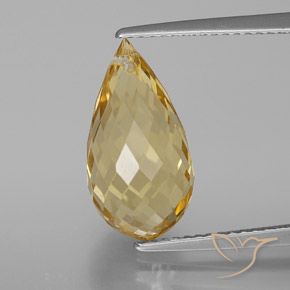 5.97ct Naturale Arancione-Oro Citrino, Taglio briolette, VVS-VS