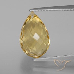 6.52ct Naturale Arancio dorato Citrino, Taglio briolette, VVS