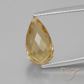 5.07ct Naturale Arancione-Oro Citrino, Taglio briolette, VVS