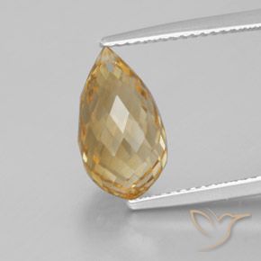 4.28ct Naturale Arancione-Oro Citrino, Taglio briolette, VVS