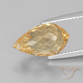 Citrino Oro giallastro naturale da 5.08 ct, Taglio briolette, VVS