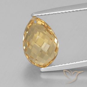 5.04ct Naturale Dorato Citrino, Taglio briolette, VVS