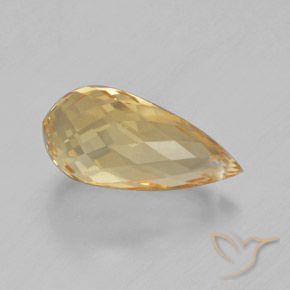 Citrino Dorato naturale da 3.96 ct, Taglio briolette, VVS-VS