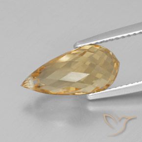 Citrino Dorato naturale da 3.96 ct, Taglio briolette, VVS-VS