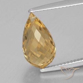 4.41ct Naturale Arancione-Oro Citrino, Taglio briolette, VVS