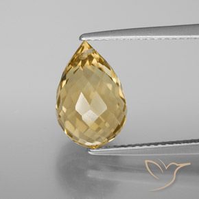 4.90ct Naturale Arancione-Oro Citrino, Taglio briolette, VVS