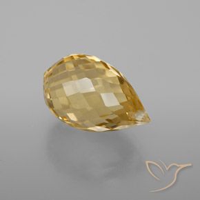 Citrino Oro medio-chiaro naturale da 6.04 ct, Taglio briolette, VVS
