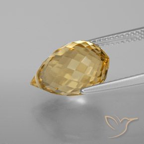 Citrino Oro medio-chiaro naturale da 6.04 ct, Taglio briolette, VVS