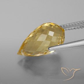 Citrino Dorato chiaro naturale da 5.83 ct, Taglio briolette, VVS